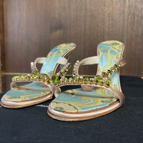 Giuseppe Zanotti jeweled bling gemstone satin heel - Picture 11 of 12